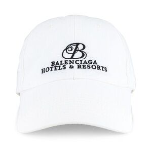 Balenciaga White Hat with Black Embroidery